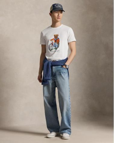 TEE SHIRT RALPH LAUREN Polo Bear Custom Slim Fit BLANC