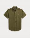 CHEMISE RALPH LAUREN  MANCHES  COURTES LIN VERT OLIVE