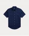 CHEMISE RALPH LAUREN  MANCHES  COURTES LIN MARINE