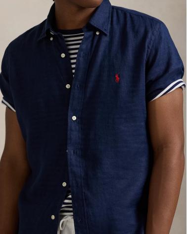 CHEMISERALPH LAUREN  MANCHES  COURTES LIN MARINE