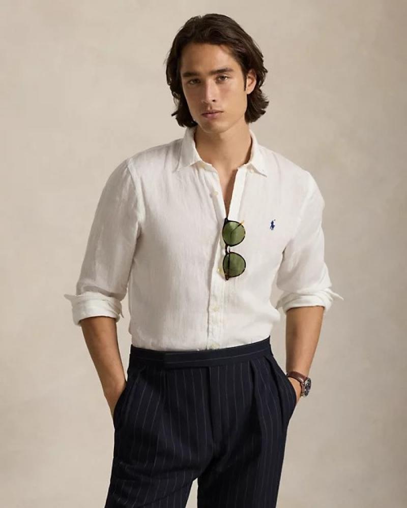 CHEMISE RALPH LAUREN LIN BLANC