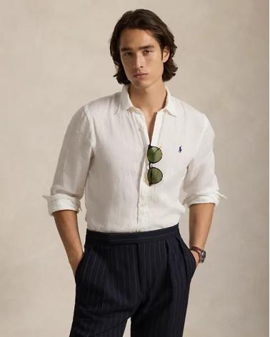 CHEMISE RALPH LAUREN LIN BLANC