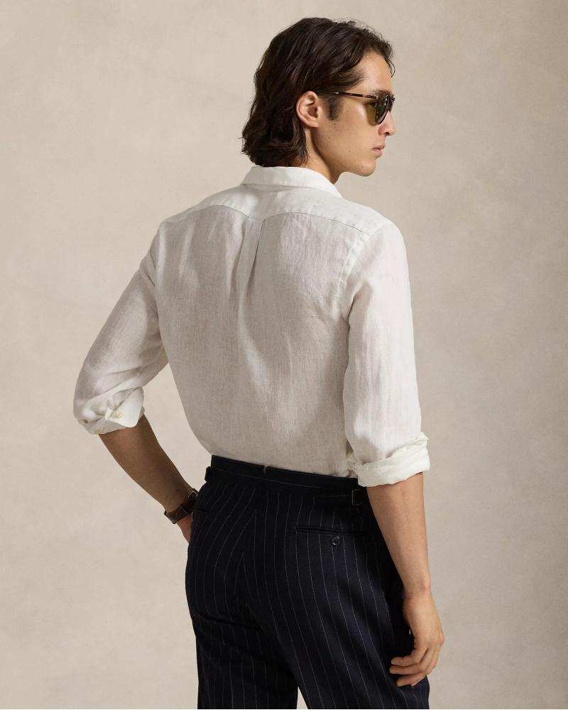 CHEMISE RALPH LAUREN LIN BLANC