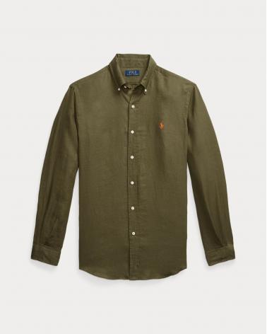 CHEMISE RALPH LAUREN LIN VERT OLIVE