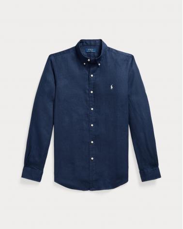 CHEMISE RALPH LAUREN LIN MARINE