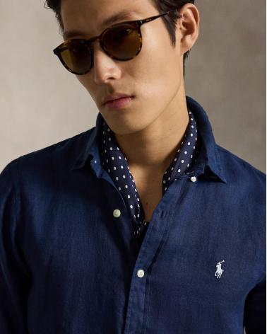 CHEMISE RALPH LAUREN LIN MARINE