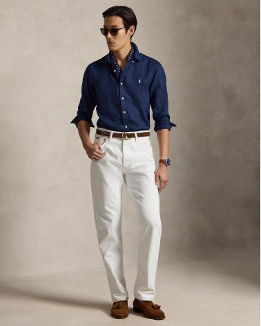 CHEMISE RALPH LAUREN LIN MARINE