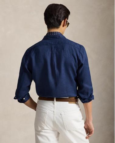 CHEMISE RALPH LAUREN LIN MARINE