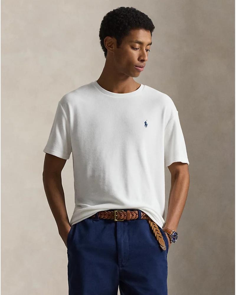 TEE SHIRT RALPH LAUREN MOLLETON EPONGE BLANC