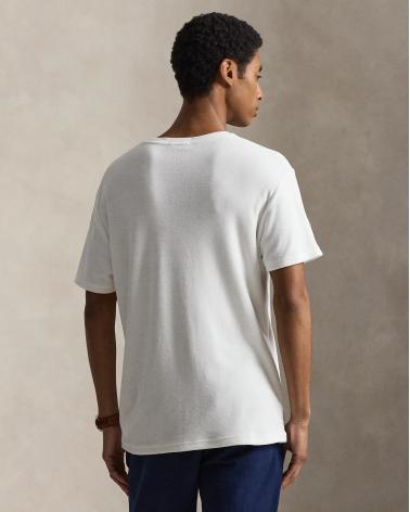 TEE SHIRT RALPH LAUREN MOLLETON EPONGE BLANC
