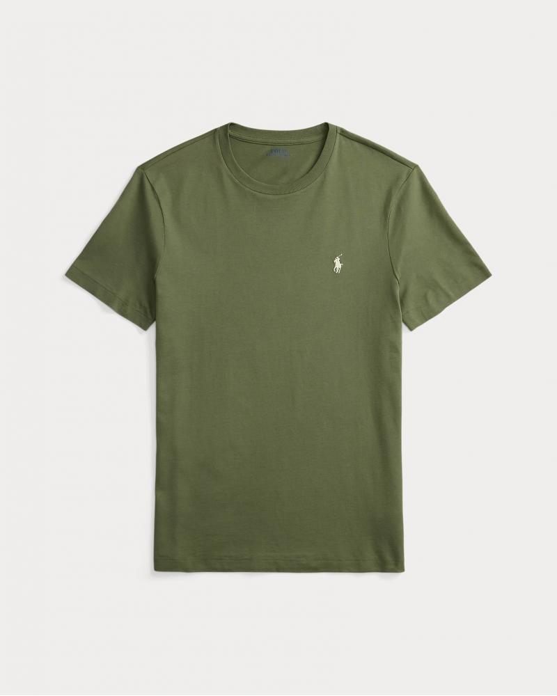 TEE SHIRT RALPH LAUREN Custom Slim Fit VERT  KAKI