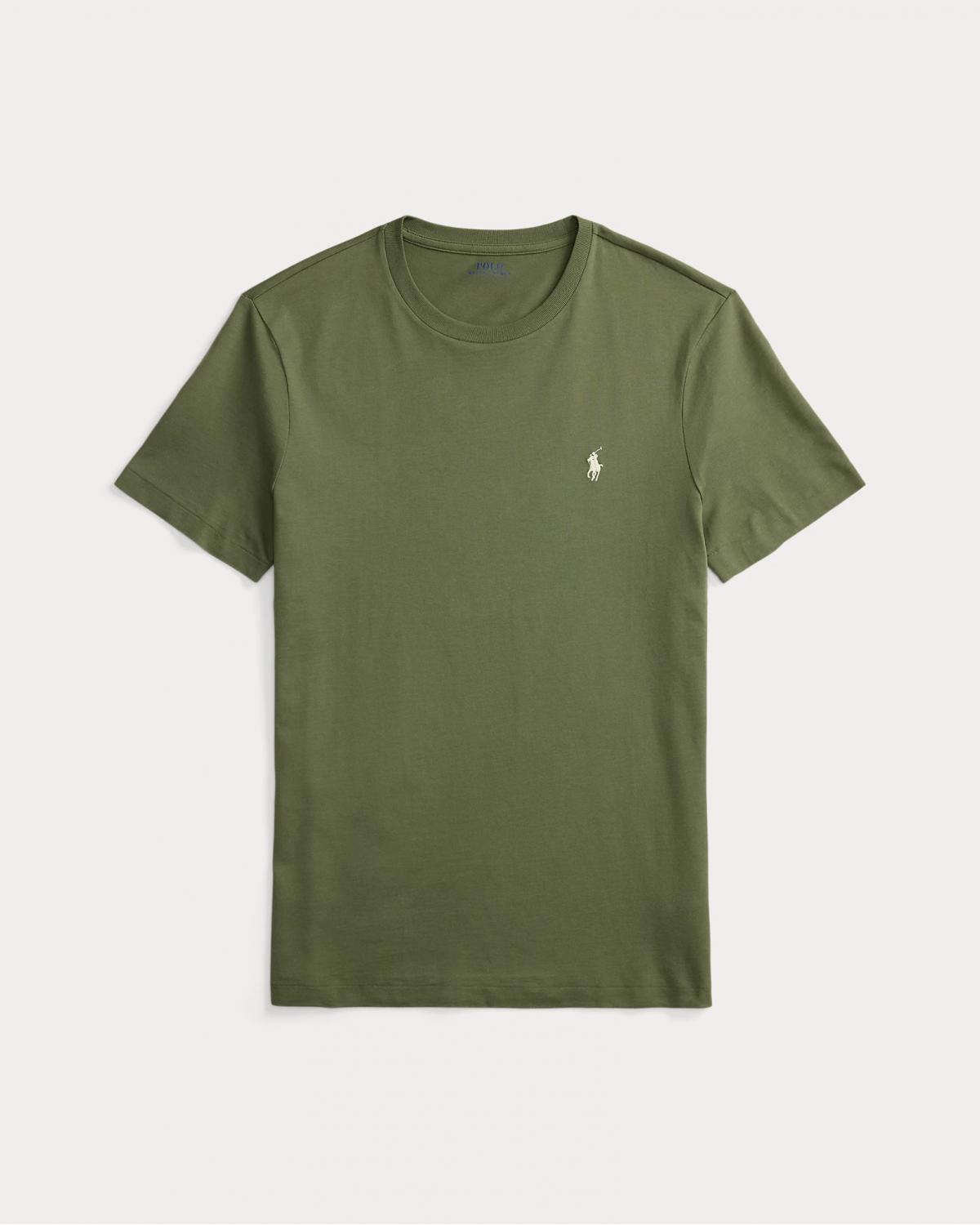 TEE SHIRT RALPH LAUREN Custom Slim Fit VERT  KAKI