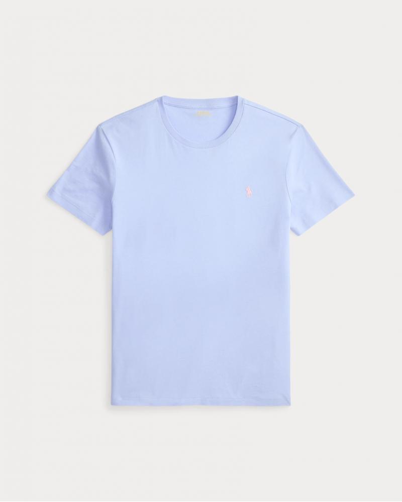 TEE SHIRT RALPH LAUREN Custom Slim Fit BLEU  AZUR