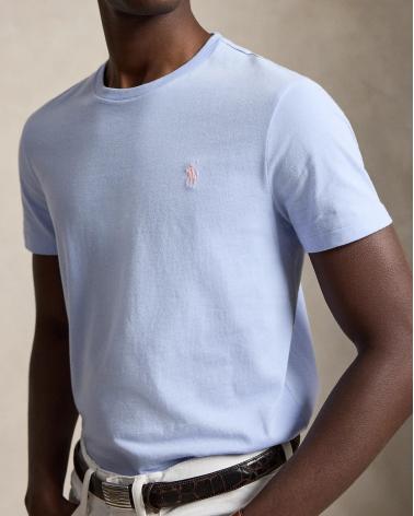 TEE SHIRT RALPH LAUREN Custom Slim Fit BLEU  AZUR