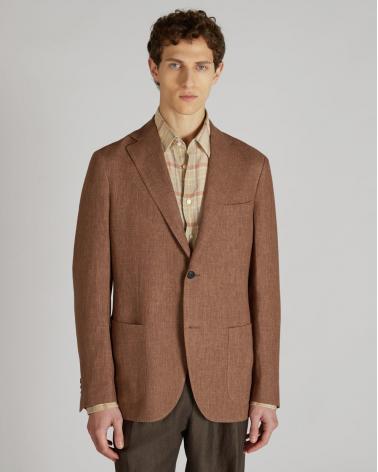 VESTE SLOWEAR LIN MARRON LIN