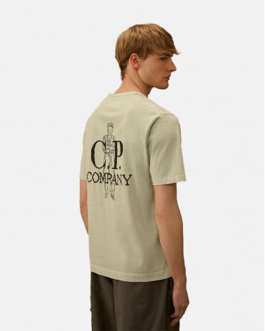 Tee Shirt CP COMPANY 21A  610 Moss Gray  Vert
