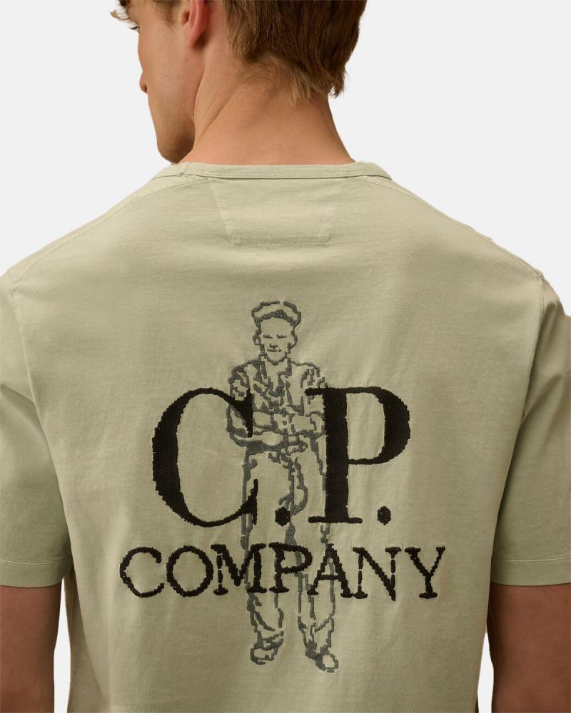 Tee Shirt CP COMPANY 21A  610 Moss Gray  Vert
