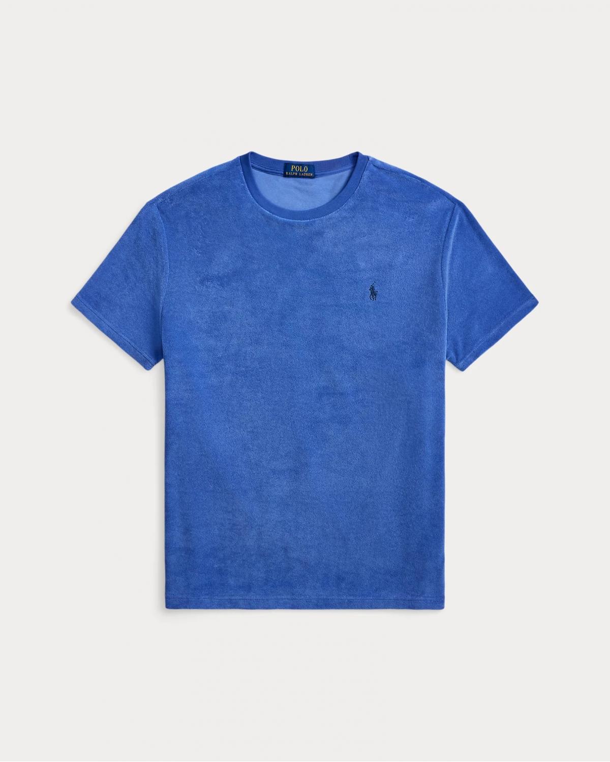 TEE SHIRT RALPH LAUREN MOLLETON EPONGE BLEU 
