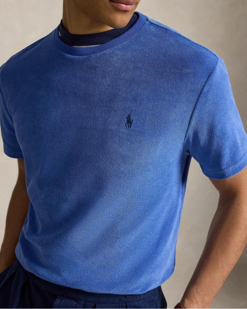 TEE SHIRT RALPH LAUREN MOLLETON EPONGE BLEU 