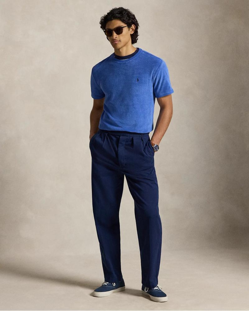 TEE SHIRT RALPH LAUREN MOLLETON EPONGE BLEU 