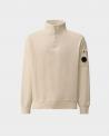 SWEAT CP.COMPANY POLO COLLAR ZIP LIGHT SS22  114 IVOIRE