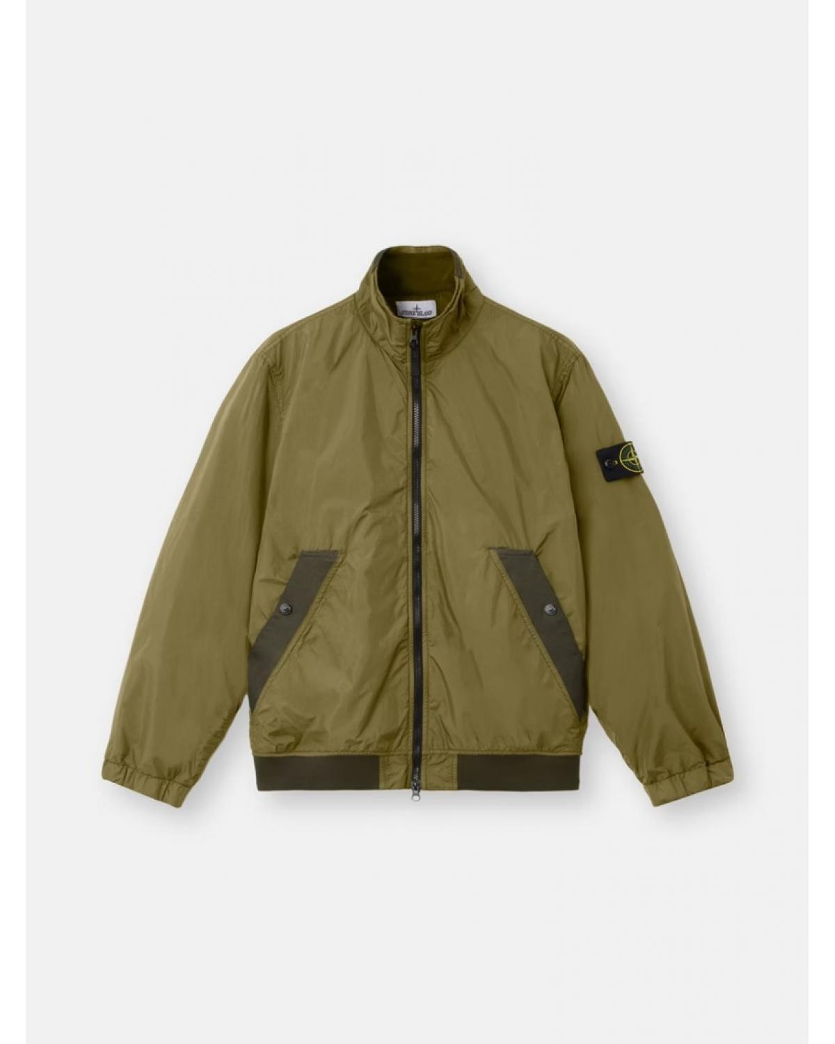 BLOUSON STONE ISLAND 4100111- 005G CRINKLE REPS NY VERT MILITAIRE