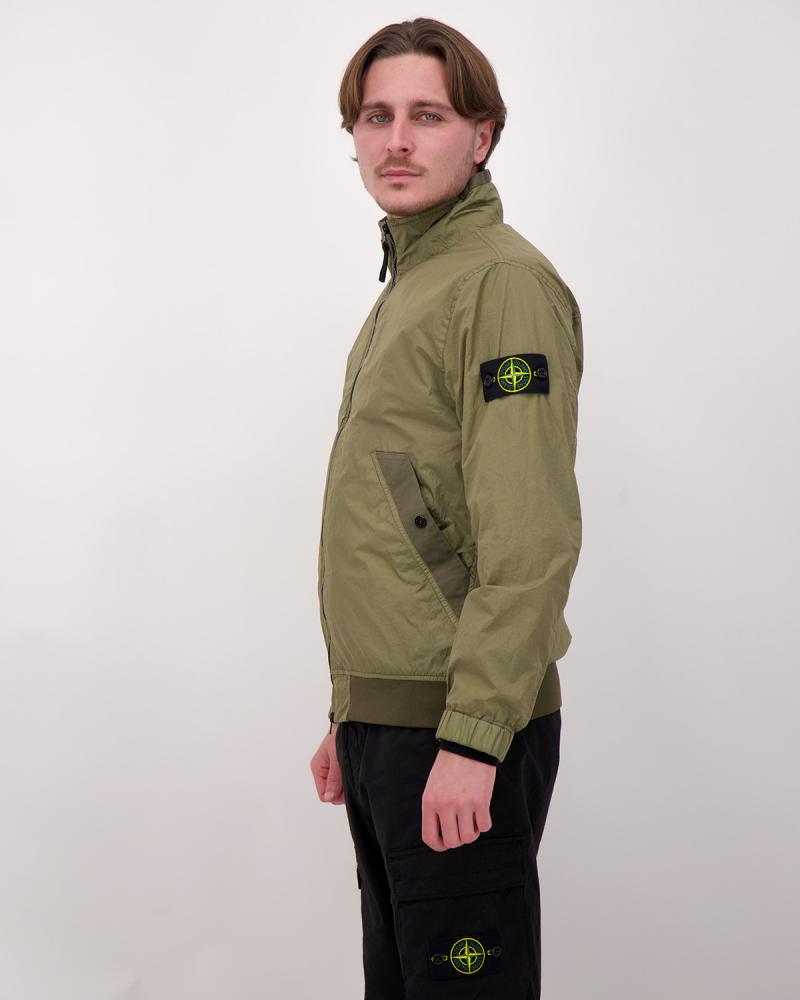 BLOUSON STONE ISLAND 4100111- 005G CRINKLE REPS NY VERT MILITAIRE
