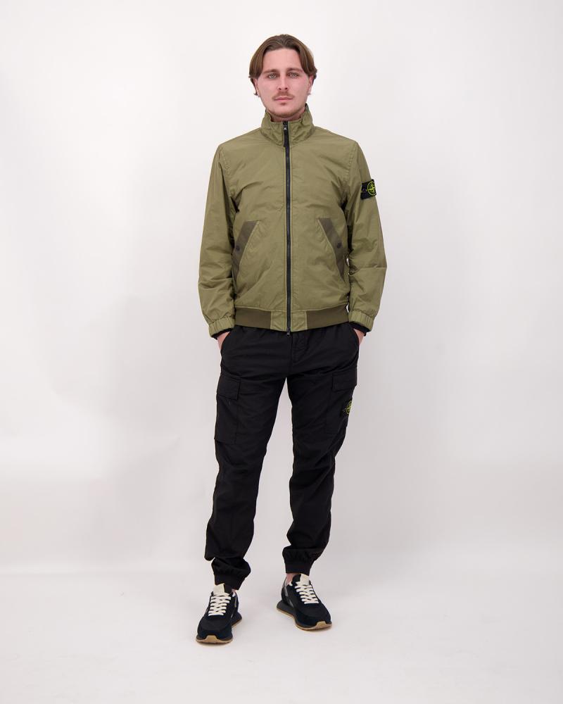BLOUSON STONE ISLAND 4100111- 005G CRINKLE REPS NY VERT MILITAIRE