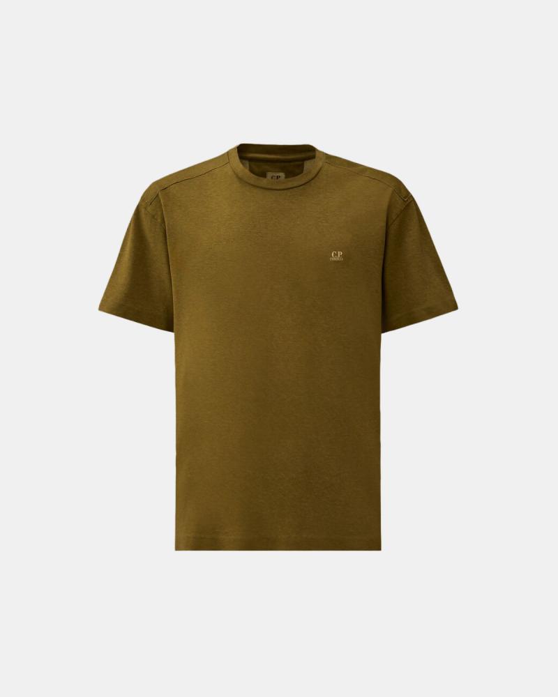 TEE SHIRT CP.COMPANY 192A 644  PLATED  LOGO VERT MILITAIRE