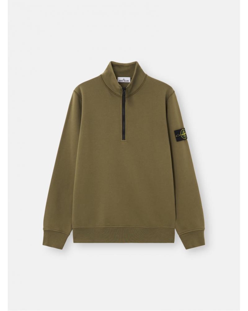 SWEAT  STONE ISLAND POLO DEMI ZIP 6100070 005G VERT MILITAIRE