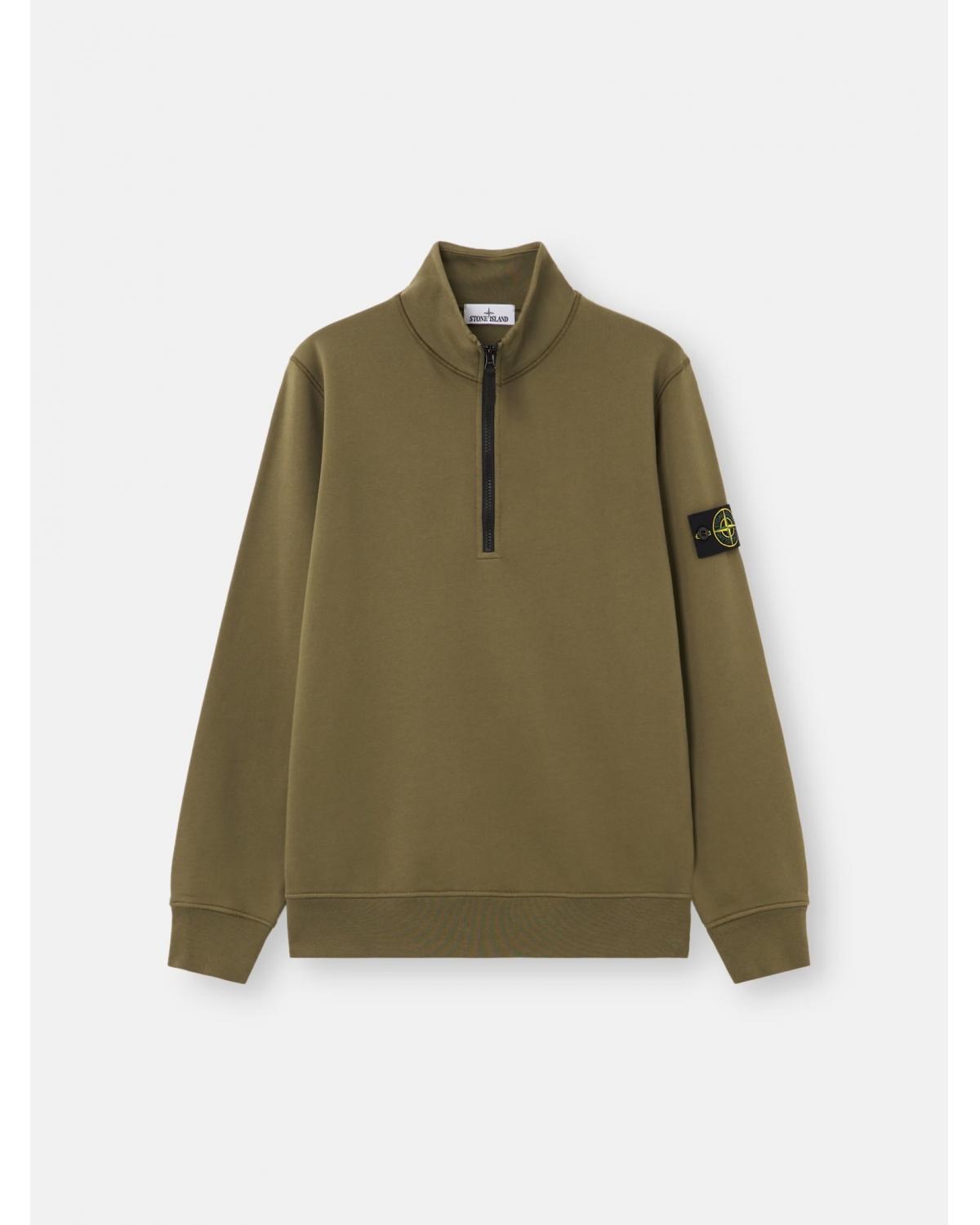 SWEAT  STONE ISLAND POLO DEMI ZIP 6100070 005G VERT MILITAIRE