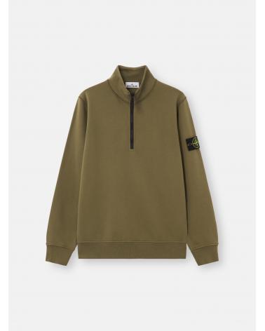 SWEAT  STONE ISLAND POLO DEMI ZIP 6100070 005G VERT MILITAIRE