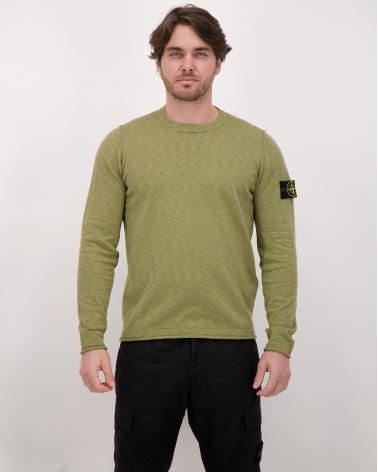 PULL STONE ISLAND 5100052 005G COTON NYLON VERT MILITAIRE