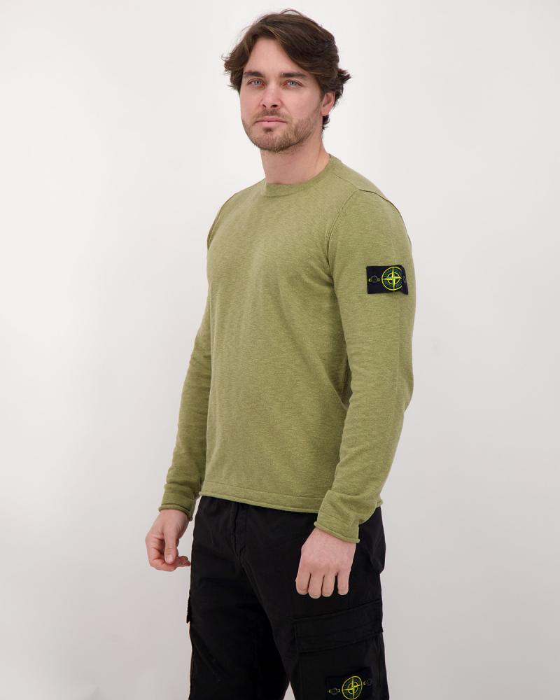 PULL STONE ISLAND 5100052 005G COTON NYLON VERT MILITAIRE