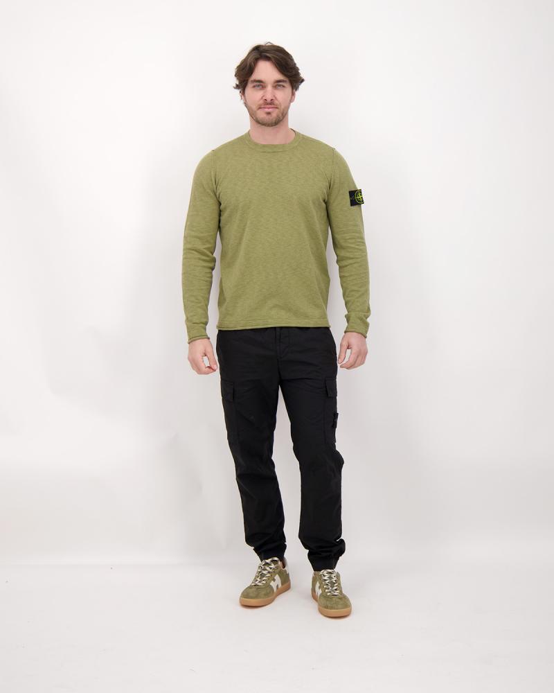 PULL STONE ISLAND 5100052 005G COTON NYLON VERT MILITAIRE