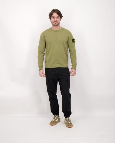 PULL STONE ISLAND 5100052 005G COTON NYLON VERT MILITAIRE