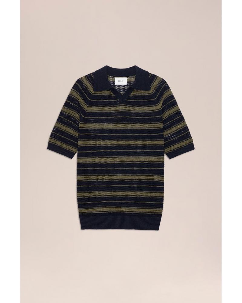 POLO NN.07 CALE V-NECK MARINE