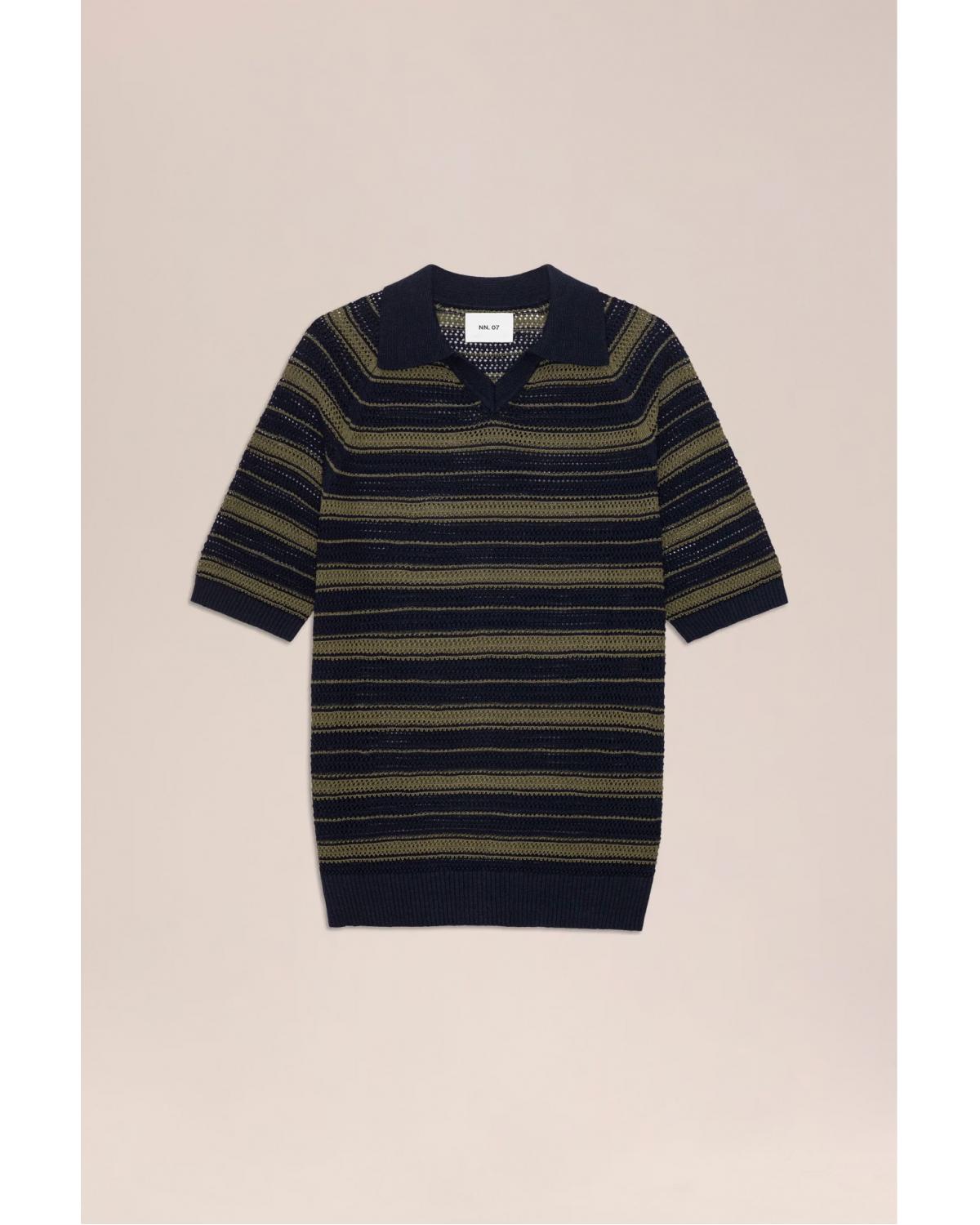 POLO NN.07 CALE V-NECK MARINE