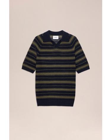 POLO NN.07 CALE V-NECK MARINE