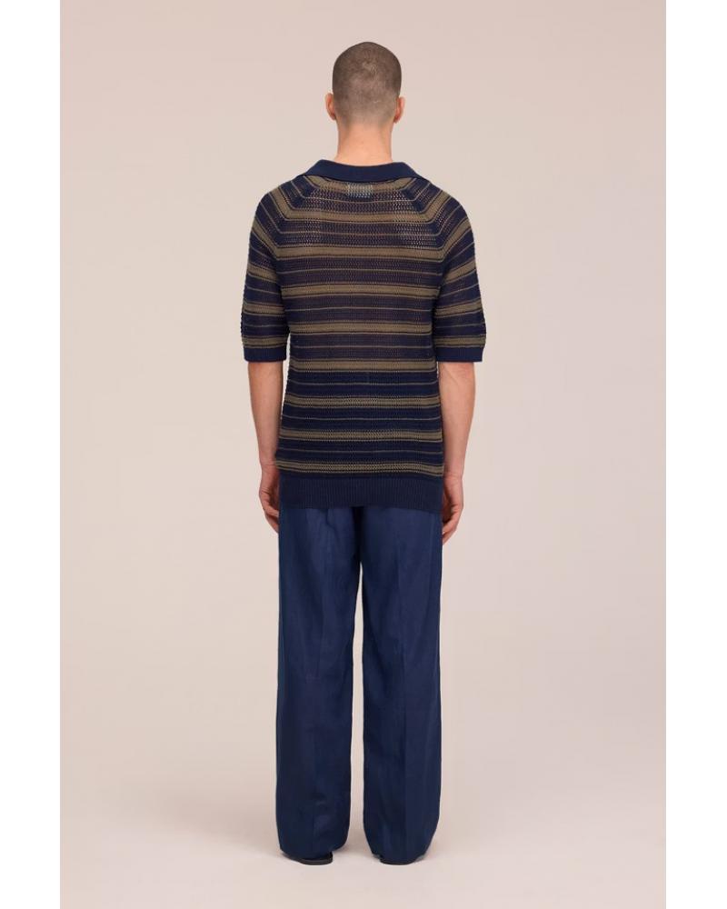 POLO NN.07 CALE V-NECK MARINE