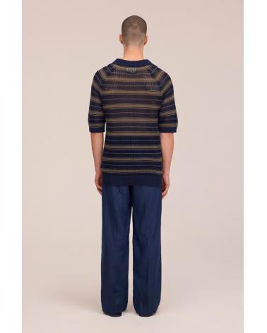 POLO NN.07 CALE V-NECK MARINE