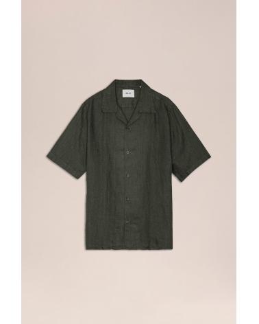 CHEMISE NN.07JULIO Manches COURTES Vert militaire LIN 
