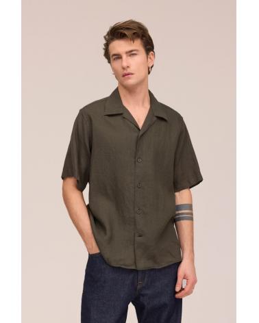 CHEMISE NN.07JULIO Manches COURTES Vert militaire LIN 