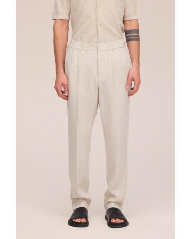 Pantalon Billie NN.07 lin à cordon de serrage,ECRU