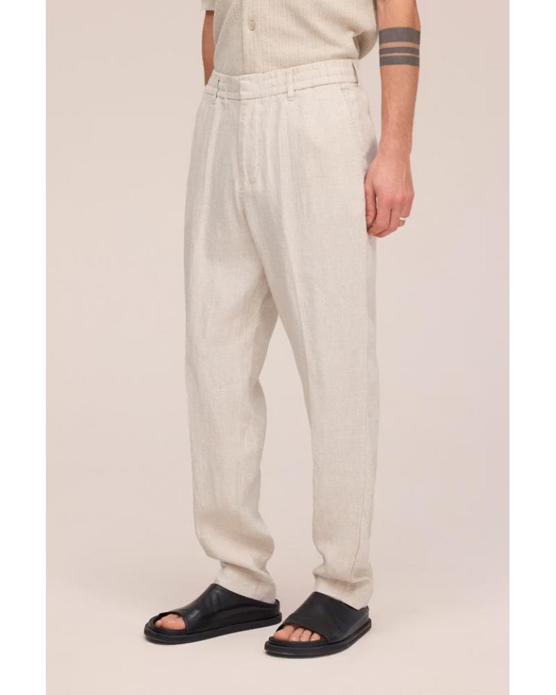 Pantalon Billie NN.07 lin à cordon de serrage,ECRU