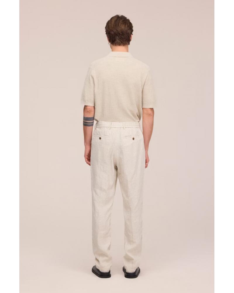 Pantalon Billie NN.07 lin à cordon de serrage,ECRU