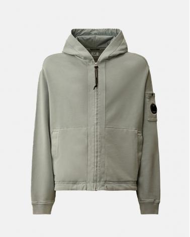 SWEAT CP.COMPANY ZIP HOODED SS039A 809 CIEL 