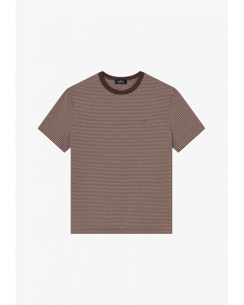 TEE SHIRT A.P.C RAYURES MARRON
