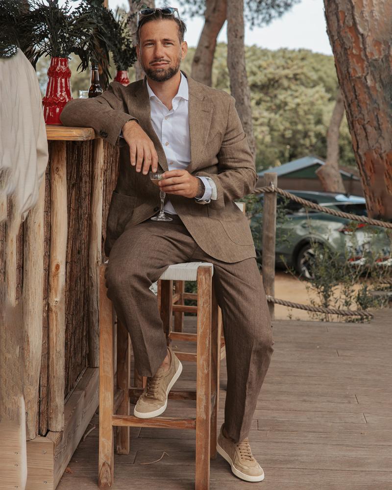 PANTALON SLOWEAR LIN MARRON