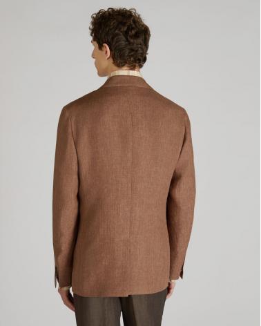 VESTE SLOWEAR LIN MARRON LIN